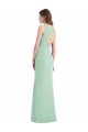 Open Back Mint Green Chiffon V-Neck Long Sleeveless Bridesmaid Dress / Evening Dress Norwich