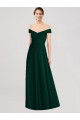 Ever Green Soft Chiffon Off the Shoulder Long Sleeveless Formal Dress / Bridesmaid Dress Norwich