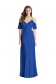 V-Back Soft Chiffon Spaghetti Straps Long Cold Shoulder Semi Formal Evening Dress / Bridesmaid Dress Norwich