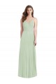 Sage Soft Chiffon Spaghetti Straps Long Cold Shoulder Semi Formal Evening Dress / Bridesmaid Dress Norwich