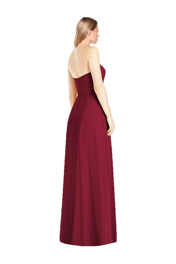 Hot Pink Soft Chiffon V-Neck Long Sleeveless Semi Formal Evening Dress / Bridesmaid Dress Norwich