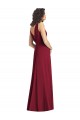 V-Back Hunter Chiffon V-Neck Long Sleeveless Wedding Party Dress Norwich