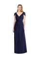 Open Back Soft Chiffon V-Neck Long Cap Sleeves Bridesmaid Dress Norwich