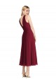 V-Back Soft Chiffon Halter Neck Tea length Sleeveless Prom Dress / Bridesmaid Dress Norwich