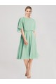 Tie Back Soft Chiffon Knee Length Flutter Sleeves Bridesmaid Dress Norwich