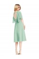 Tie Back Soft Chiffon Knee Length Flutter Sleeves Bridesmaid Dress Norwich