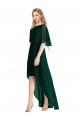 Tie Back Soft Chiffon Round Neck Flutter Sleeves High Low Bridesmaid Dress Norwich