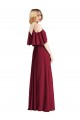 Chiffon Spaghetti Straps Long Cold Shoulder Bridesmaid Dress Norwich