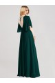 Tie Back Soft Chiffon Round Neck Long Flutter Sleeves Bridesmaid Dress Norwich