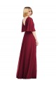 Soft Chiffon V-Neck Long Flutter Sleeves Bridesmaid Dress Norwich