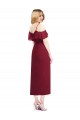 Soft Chiffon Spaghetti Straps Cocktail Length Cold Shoulder High Low Bridesmaid Dress Norwich