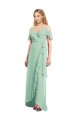 Soft Chiffon Spaghetti Straps Long Cold Shoulder High Low Bridesmaid Dress Norwich