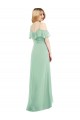 Soft Chiffon Spaghetti Straps Long Cold Shoulder High Low Bridesmaid Dress Norwich