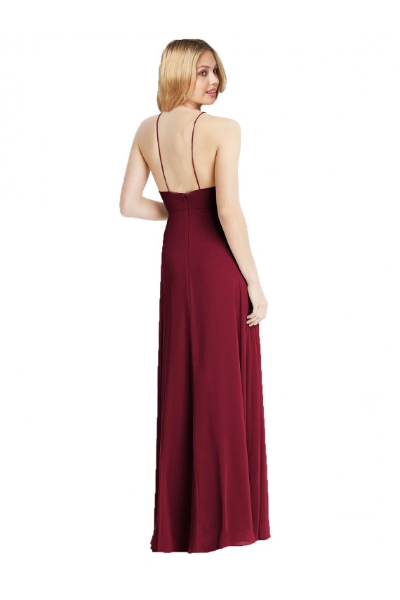 Dark Green Soft Chiffon Spaghetti Straps Long Sleeveless Semi Formal Evening Dress / Bridesmaid Dress Norwich