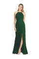 Dark Green Soft Chiffon Spaghetti Straps Long Sleeveless Semi Formal Evening Dress / Bridesmaid Dress Norwich