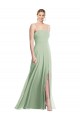 Low Back Soft Chiffon Spaghetti Straps Long Sleeveless Formal Evening Gown / Bridesmaid Dress Norwich