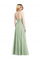 Low Back Soft Chiffon Spaghetti Straps Long Sleeveless Formal Evening Gown / Bridesmaid Dress Norwich