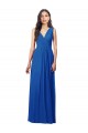 V-Back Royal Blue Soft Chiffon V-Neck Long Sleeveless Semi Formal Evening Dress / Bridesmaid Dress Norwich
