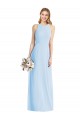 Light Sky Blue Soft Chiffon Halter Neck Long Sleeveless Semi Formal Evening Dress / Bridesmaid Dress Norwich