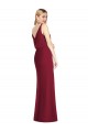 V-Back Dusty Pink Soft Chiffon V-Neck Long Sleeveless Bridesmaid Dress Norwich