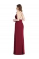 Open Back Hunter Soft Chiffon Spaghetti Straps Long Sleeveless Bridesmaid Dress Norwich