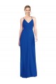 Open Back Royal Blue Soft Chiffon Spaghetti Straps Long Sleeveless Formal Dress / Bridesmaid Dress Norwich