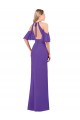 Open Back Soft Chiffon Halter Neck Long Ruffle Sleeves Bridesmaid Dress Norwich