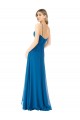 Peacock Blue Soft Chiffon Spaghetti Straps Long Sleeveless Bridesmaid Dress Norwich