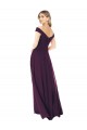 Grape Soft Chiffon Off the Shoulder Long Sleeveless Bridal Party Dress Norwich