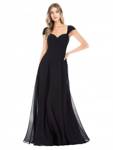 Soft Chiffon Sweetheart Long Cap Sleeves Bridesmaid Dress Norwich