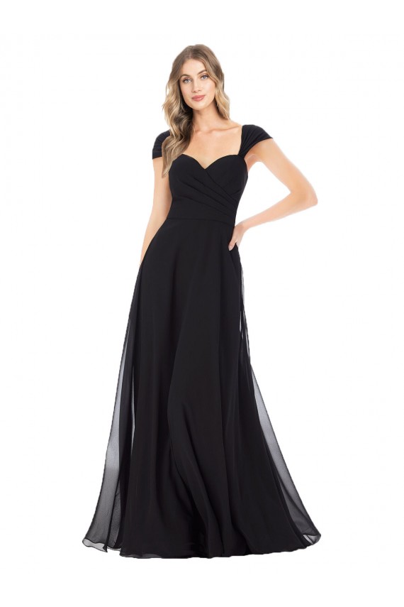 Soft Chiffon Sweetheart Long Cap Sleeves Bridesmaid Dress Norwich