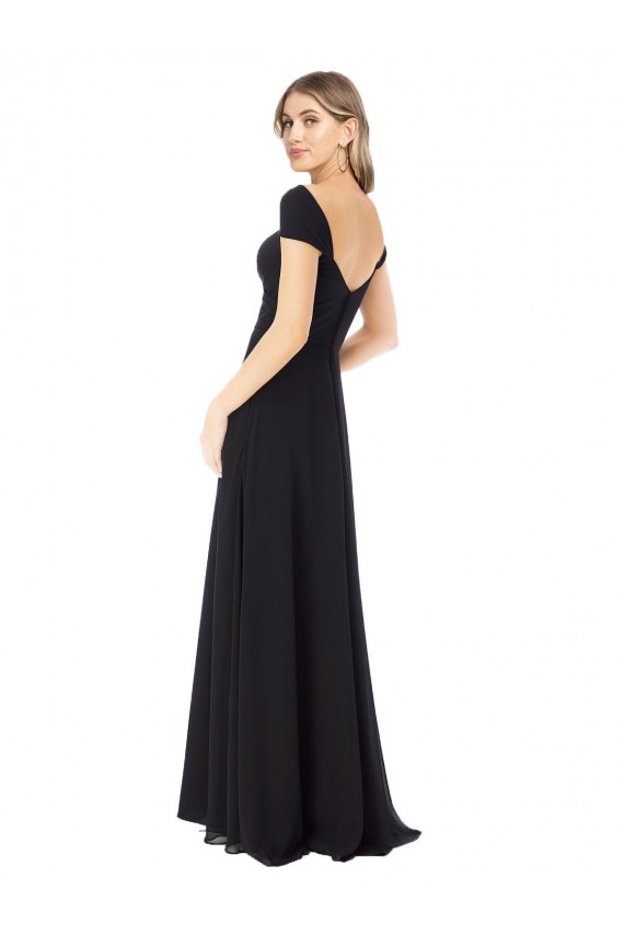 Soft Chiffon Sweetheart Long Cap Sleeves Bridesmaid Dress Norwich