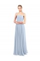 Low Back Light Sky Blue Soft Chiffon Spaghetti Straps Long Sleeveless Bridesmaid Dress Norwich