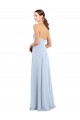 Light Sky Blue Soft Chiffon Strapless Long Sleeveless Bridesmaid Dress Norwich