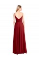 V-Back Red Luxe Chiffon Spaghetti Straps Long Sleeveless Bridesmaid Dress Norwich