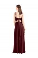 Burgundy Gold Chiffon Spaghetti Straps Long Sleeveless Bridesmaid Dress / Evening Dress Norwich