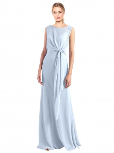 Keyhole Back Chiffon V-Neck Long Sleeveless Bridesmaid Dress / Evening Gowns Norwich