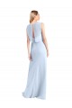 Keyhole Back Chiffon V-Neck Long Sleeveless Bridesmaid Dress / Evening Gowns Norwich