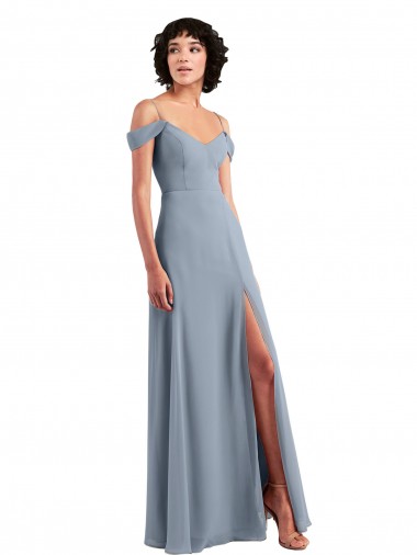 Chiffon Off the Shoulder Long Sleeveless Formal Dress / Bridesmaid Dress Norwich