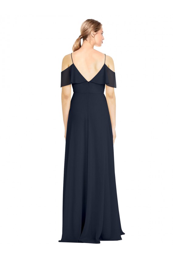 V-Back Lxue Chiffon Off the Shoulder Long Sleeveless Bridesmaid Dress Norwich