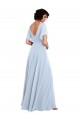 V-Back Soft Chiffon V-Neck Long Split Sleeves Bridesmaid Dresses Norwich