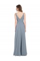 V-Back Chiffon V-Neck Long Sleeveless Bridesmaid Dress / Evening Gowns Norwich