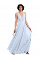 Soft Chiffon V-Neck Long Sleeveless Bridesmaid Dresses Norwich
