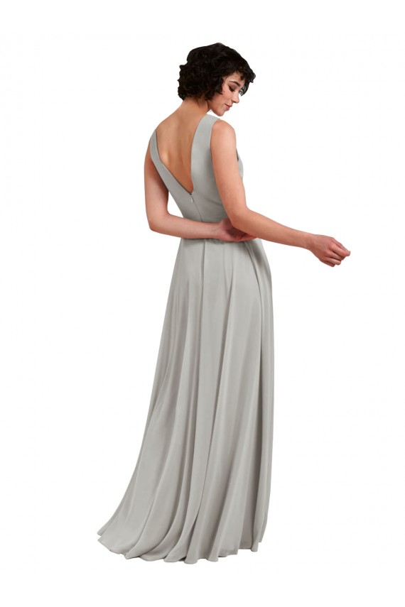 Soft Chiffon V-Neck Long Sleeveless Bridesmaid Dresses Norwich
