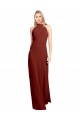 Open Back Soft Chiffon Halter Neck Long Sleeveless Prom Dress / Bridesmaid Dress Norwich