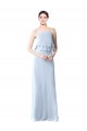 Soft Chiffon Halter Neck Long Sleeveless Bridesmaid Dresses Norwich