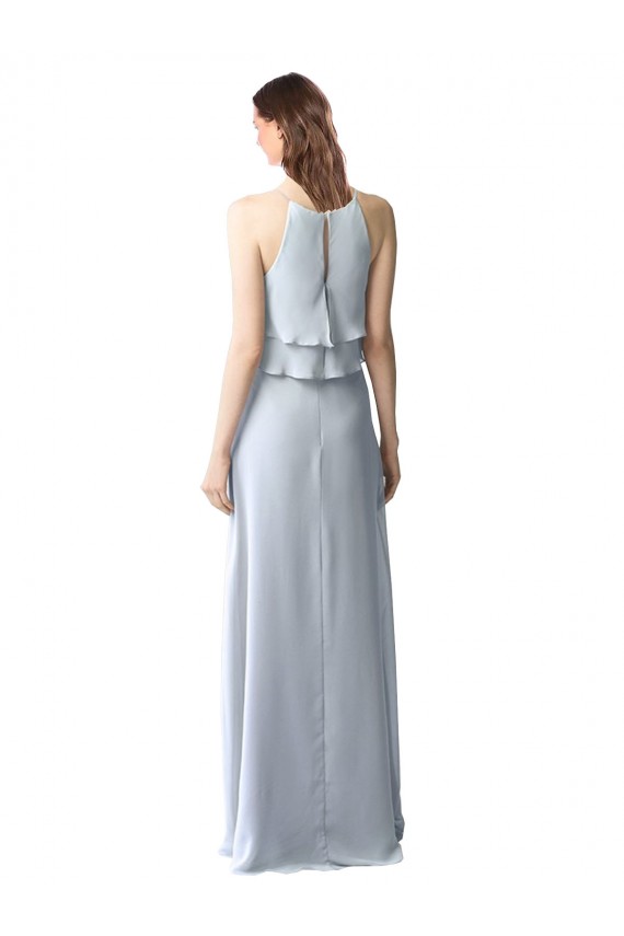 Soft Chiffon Halter Neck Long Sleeveless Bridesmaid Dresses Norwich
