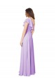 Lilac Soft Chiffon One Shoulder Long Sleeveless Bridesmaid Dress Norwich