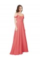 Low Back Desert Rose Soft Chiffon Off the Shoulder Long Sleeveless Bridesmaid Dress Norwich