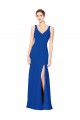 Low Back Royal Blue Chiffon Sweetheart Long Sleeveless Bridesmaid Dress / Evening Dress Norwich